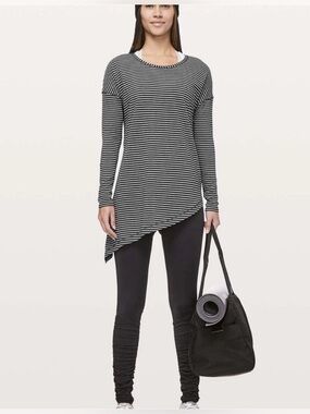 lululemon athletica Black and White Striped Asymmetric Tunic